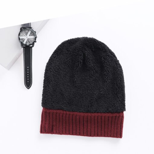Men's And Women's Knitted Thickened Warm Wool Hat Scarf Gloves Three-piece Set - Hình ảnh 2