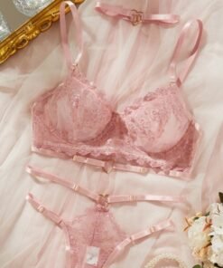 Lace Mesh Semi-transparent Push Up Girls' Underwear Suit