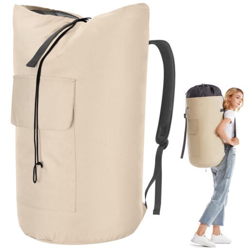 Large Capacity Dirty Clothes Carrier Hanging Laundry Backpack Buggy Bag Multifunctional - Hình ảnh 4