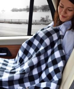 Explosion red plaid series warm 12v car heating blanket for autumn and winter season