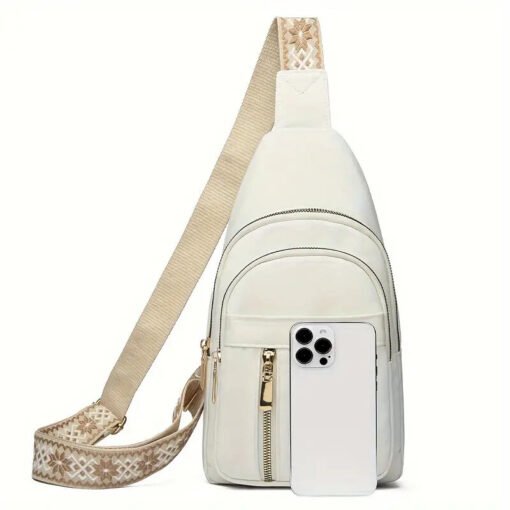 Vintage Style Women's Chest Bag,  Non-Waterproof Zippered Shoulder Messenger Bag For Commuting, Crossbody Bag - Imagen 10