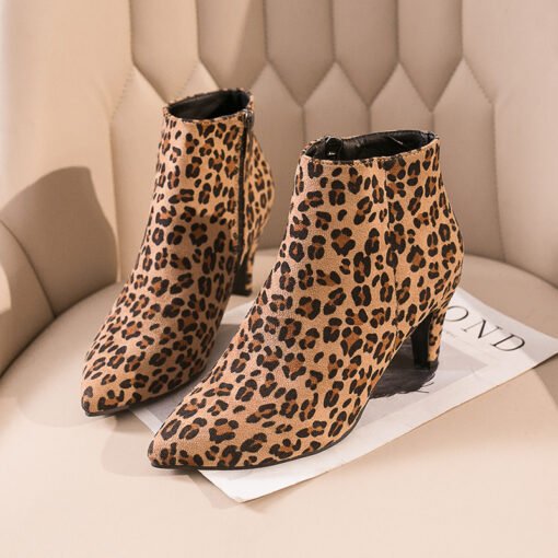 Pointed Toe Stiletto Mid-heel Non-slip Women's Boots - Hình ảnh 7