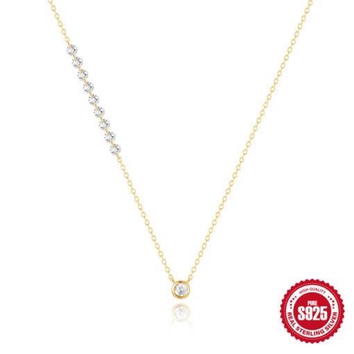 Sterling Silver Super Round Bag Inlaid Zircon Bracelet Necklace - Hình ảnh 3