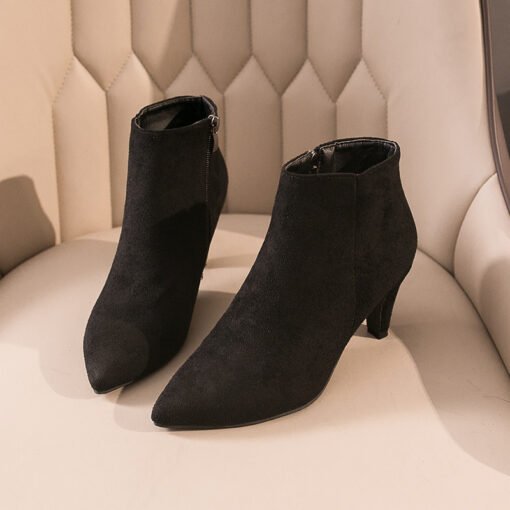Pointed Toe Stiletto Mid-heel Non-slip Women's Boots - Hình ảnh 5