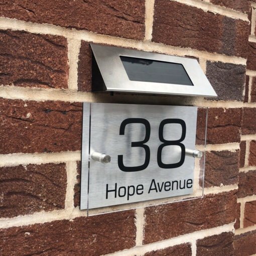 Solar Powered Doorplate Light Digital Address Indication Number Plate Light Control Door Number Warning Sign - Image 5