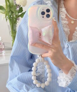 Ladies Super Fairy Laser Powder Bowknot Phone Case