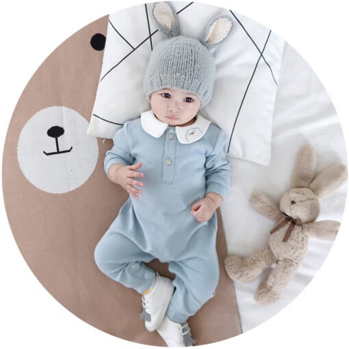Baby one-piece dress lotus leaf collar baby shirt - Image 2