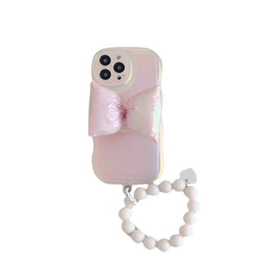 Ladies Super Fairy Laser Powder Bowknot Phone Case - Image 3
