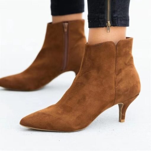 Pointed Toe Stiletto Mid-heel Non-slip Women's Boots - Hình ảnh 6