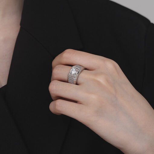 High-end Luxury Eight Hearts And Eight Arrows Plated Open Ring - Imagen 3