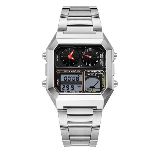 Dual Display Multifunctional Waterproof Alarm Clock Luminous Sports Chronographe Watch - Image 3