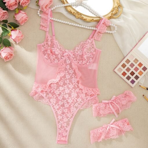 Lace Stitching Breathable High Waist Body Shaping Sexy Lingerie - Imagen 2