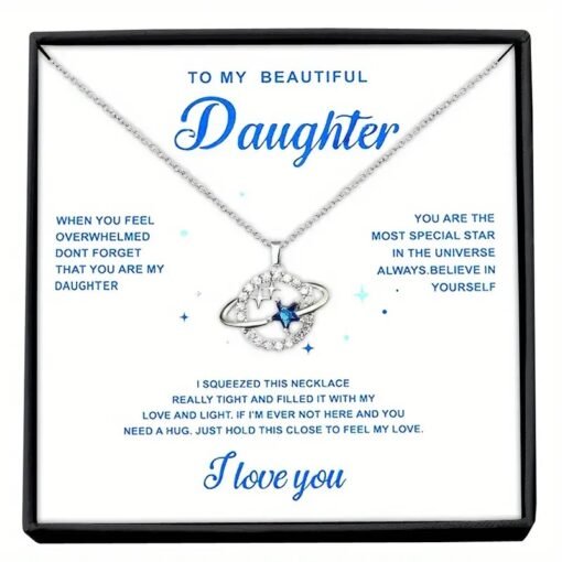 European And American Design Stainless Steel Universe Star Blue Five-pointed Star Necklace - Image 4