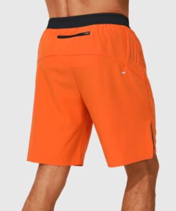 New Men's Running Shorts Back Waist Zipper Phone Pocket