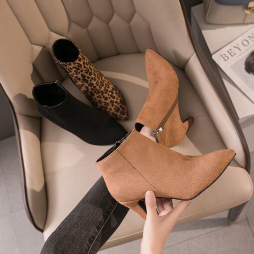 Pointed Toe Stiletto Mid-heel Non-slip Women's Boots - Hình ảnh 8