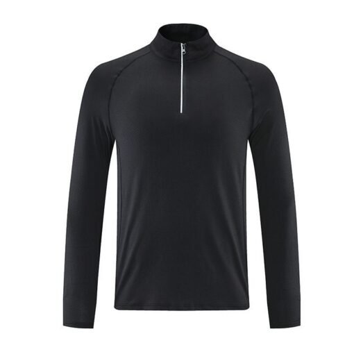 Autumn And Winter Outdoor Bottoming Shirt Men's Sports Quick-drying Breathable Small Stand Collar Top - Image 7
