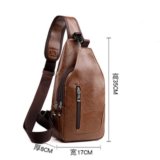 Luxury Brand Messenger Bag Leather Men Chest Bag Vintage Crossbody Shoulder Bag Men's Business Sling Bags Male Casual Chest Pack - 图片 4