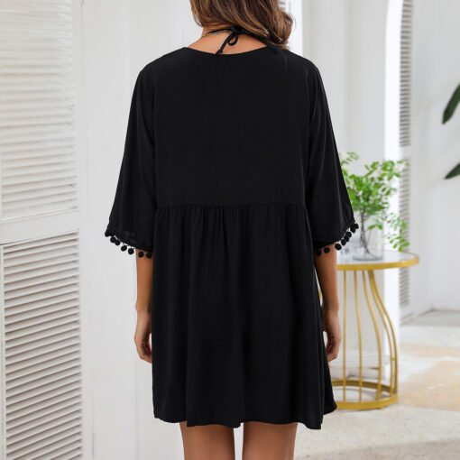 Women's V-neck Vacation Loose Dress - Image 3