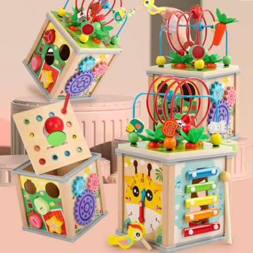 Children's Wooden Treasure Chest Multi-functional Puzzle - Imagen 4