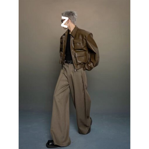 Trendy Korean Style Cutting Design Leisure Leather Jacket Top - Bild 5