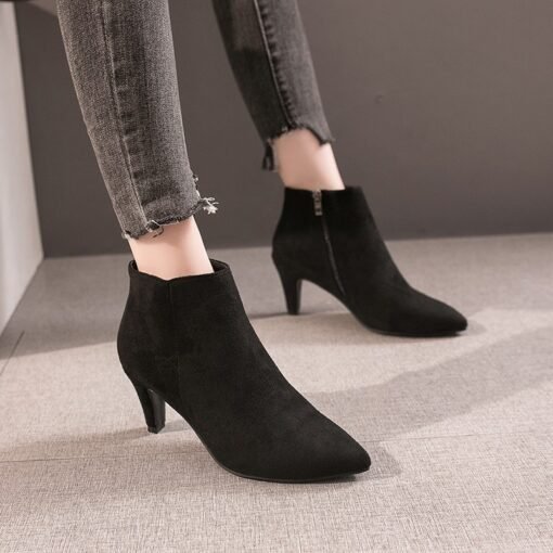 Pointed Toe Stiletto Mid-heel Non-slip Women's Boots - Hình ảnh 3
