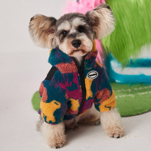 Dog Clothes Autumn And Winter Clothes Pet Small And Medium-sized Dogs Thick Camouflage - Larawan 3