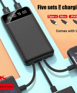 Portable Power Bank 10000mAh Power Bank - With 4 Built-in Cables Power Bank