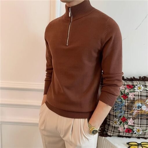 Men's Solid Color Fashion Knitwear Sweater - Larawan 3