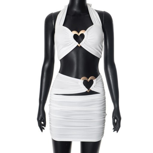 Women's Halter Love Hollow-out Dress Suit - Hình ảnh 3