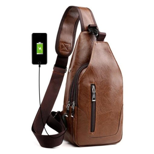 Luxury Brand Messenger Bag Leather Men Chest Bag Vintage Crossbody Shoulder Bag Men's Business Sling Bags Male Casual Chest Pack - 图片 5